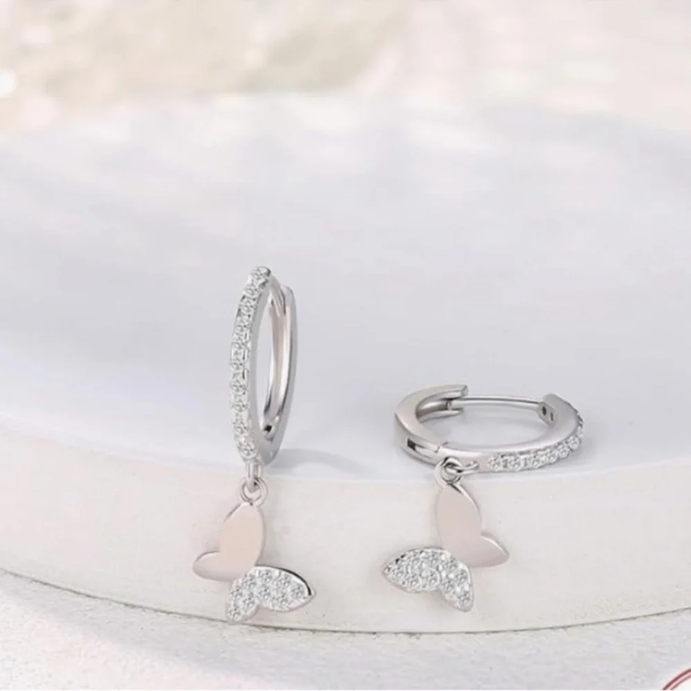 NEW Kate Spade Silver Small Butterfly Hoop Earrings. Kate Spade Inspired Jewelry